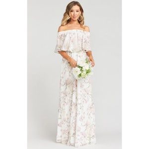 SHOW ME YOUR MUMU Dress Hacienda Maxi Floral in Ivory Crisp Size Small Worn Once